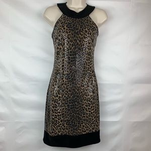 Sexy Cache animal print halter dress